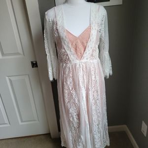 White Lace Duster Cardigan Kimono